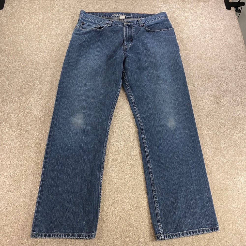 Eddie Bauer Relaxed Fit Jeans Mens 33x30 Blue Medium Wash Straight Leg Denim